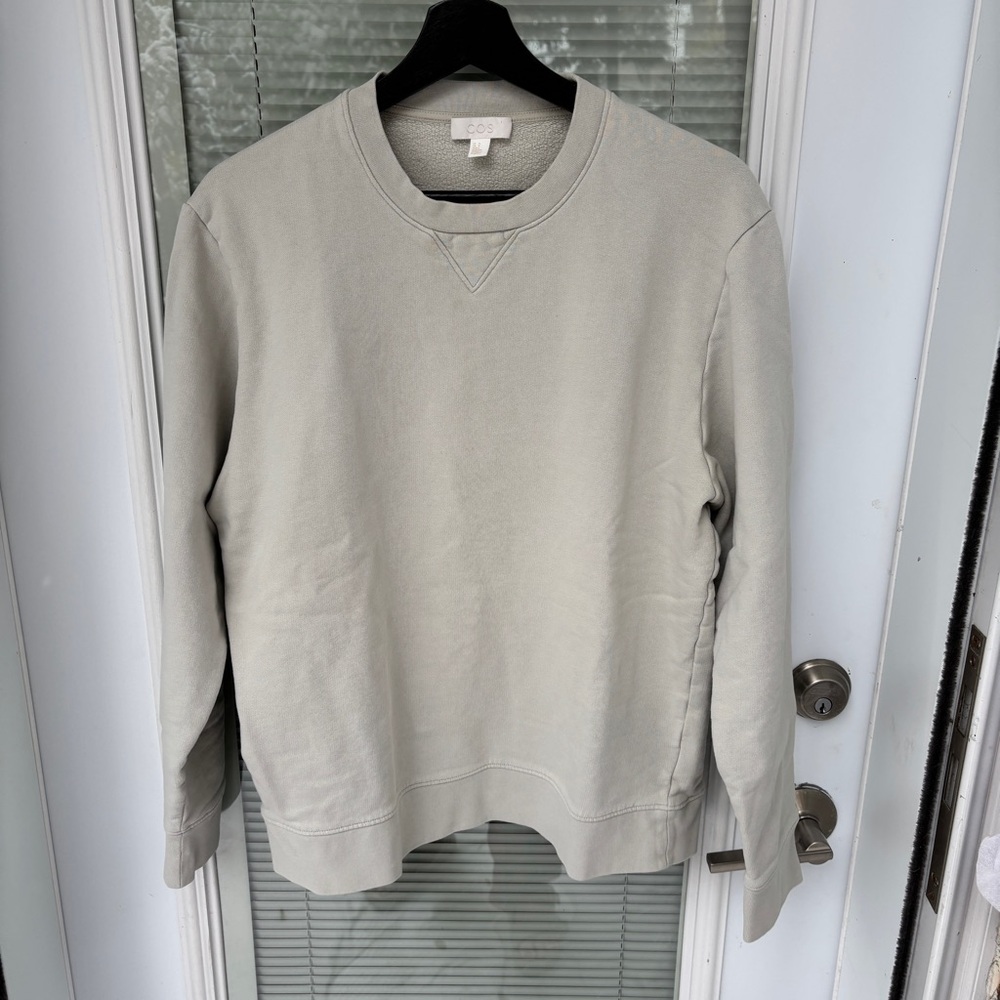 COS Women’s 100% Cotton Crew Neck Pale Green Sweat Shirt - M